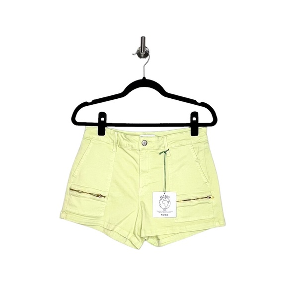 Pistola Hannah Cargo Shorts in Limeade Yellow Size 28 - Picture 3 of 7